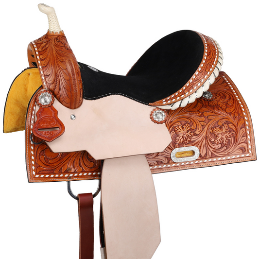 13”, 15” Double T Chestnut Daisy Barrel Style Western Saddle