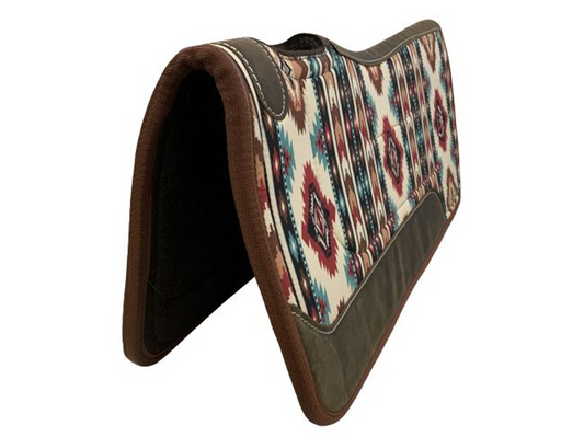 Showman 31" x 32" Nylon Printed Top Contoured Felt Bottom Western Saddle Pad - Tribal Diamond