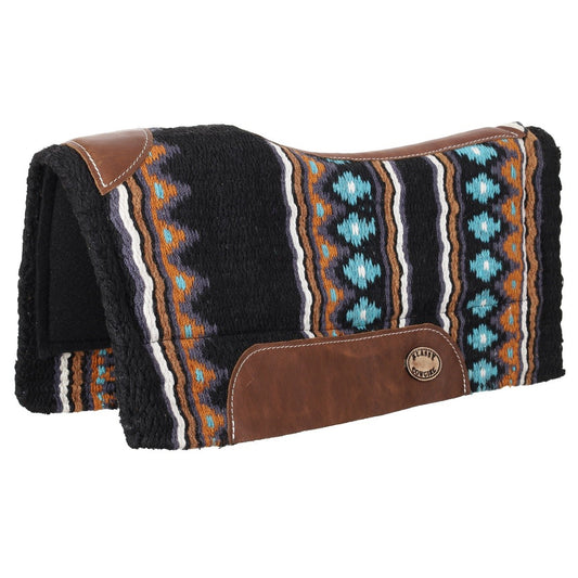 Klassy Cowgirl 28" x 30" Barrel Style Saddle Pad - Turquoise, Orange and Black