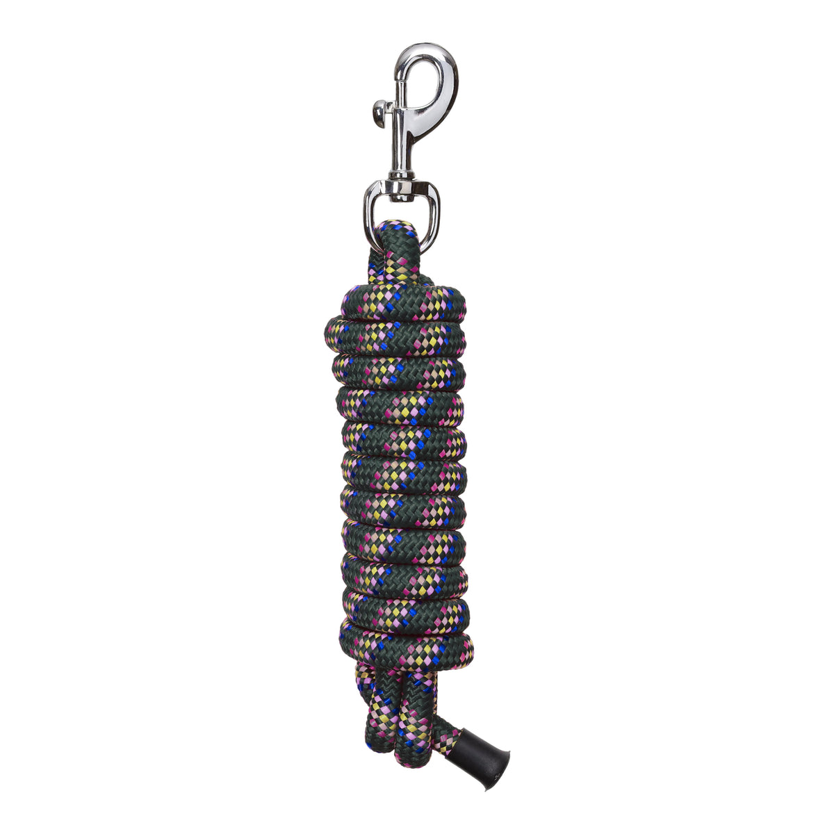 10' Speckled Braided Cotton Lead w/ Swivel Bolt Snap- Hunter Green