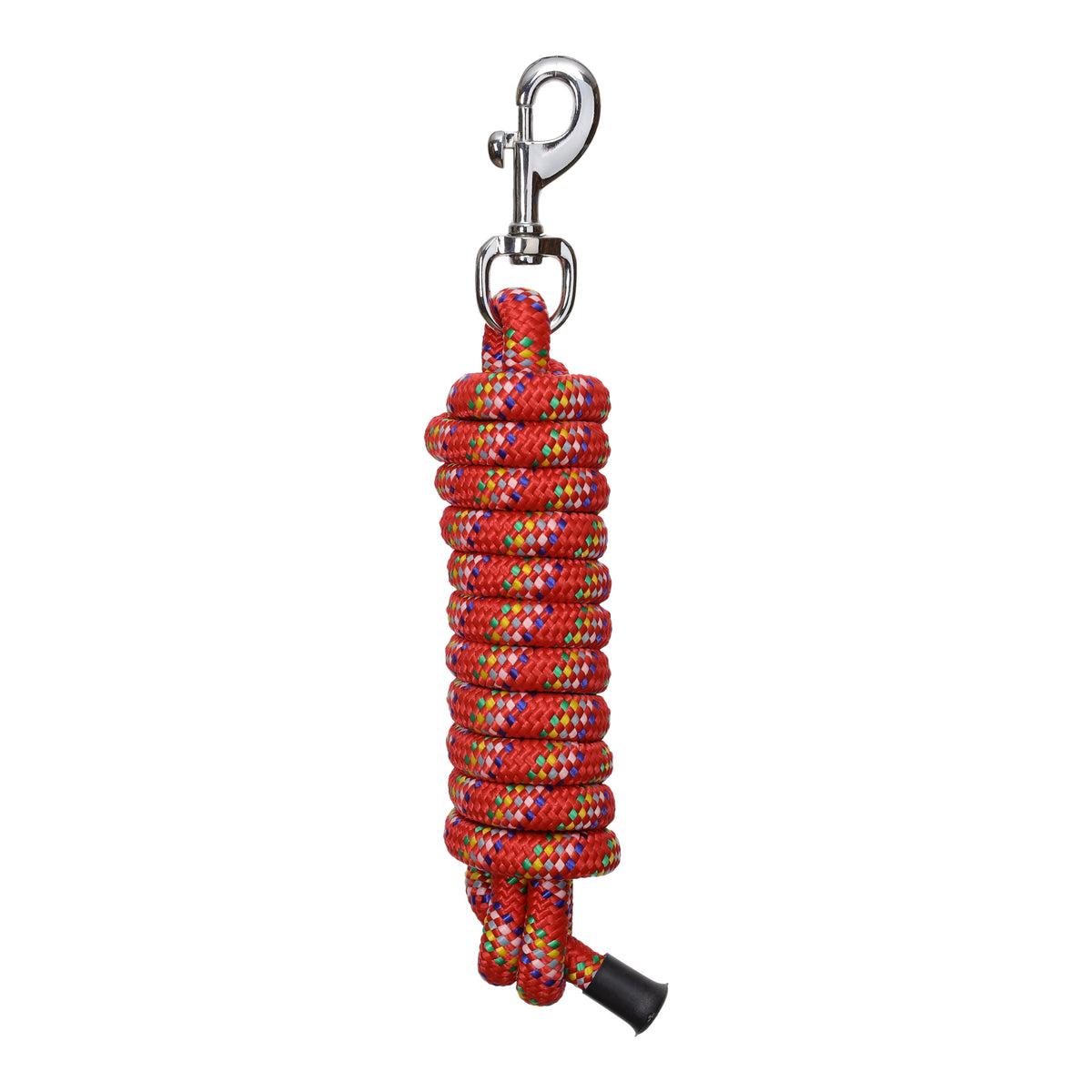 10' Speckled Braided Cotton Lead w/ Swivel Bolt Snap- Red