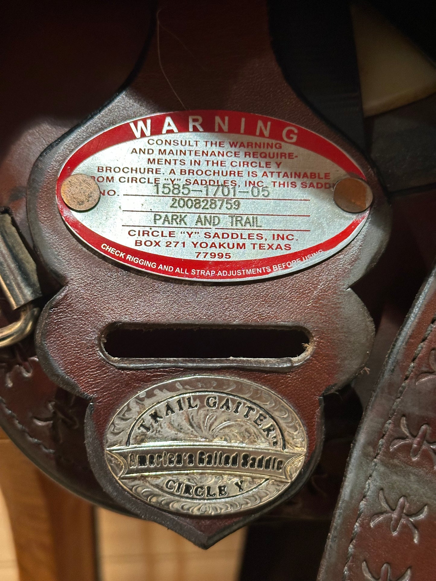 17” Circle Y Mississippi Trail Gaiter Western Gaited Saddle Model 1585