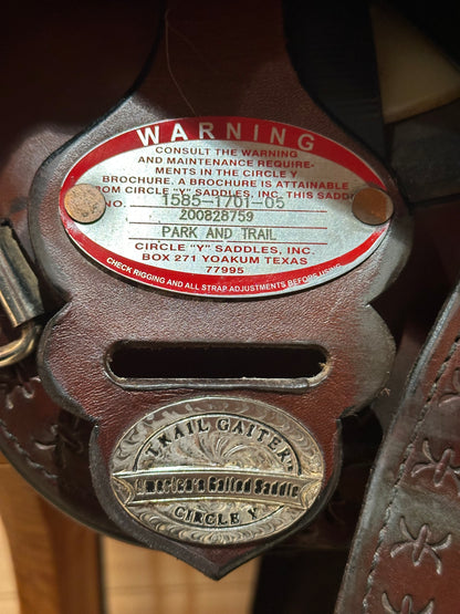 17” Circle Y Mississippi Trail Gaiter Western Gaited Saddle Model 1585