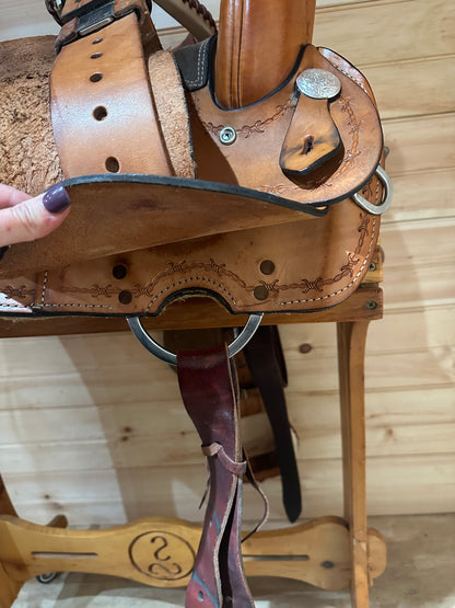 16” Rocking R Saddlery Barrel Racing Saddle