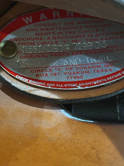 16” Circle Y Topeka Flex-Lite Western Trail Saddle Model 1551