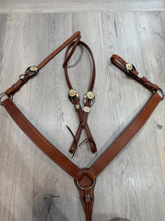 Daisy Breast Collar – Premium Amish Leather by Spur Creek Tack