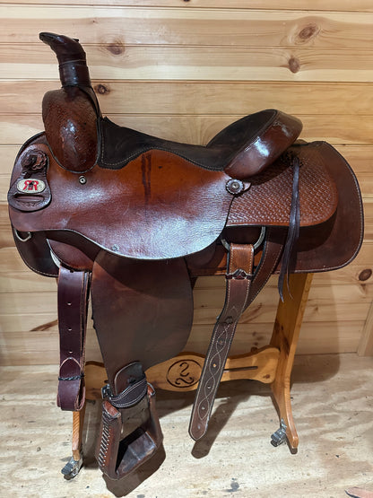 15.5” Double R Red Ranger Roping Western Saddle