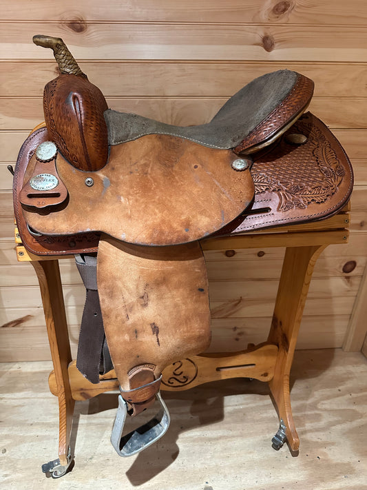 15” Tex Tan Tex-Flex Barrel Racing Western Saddle