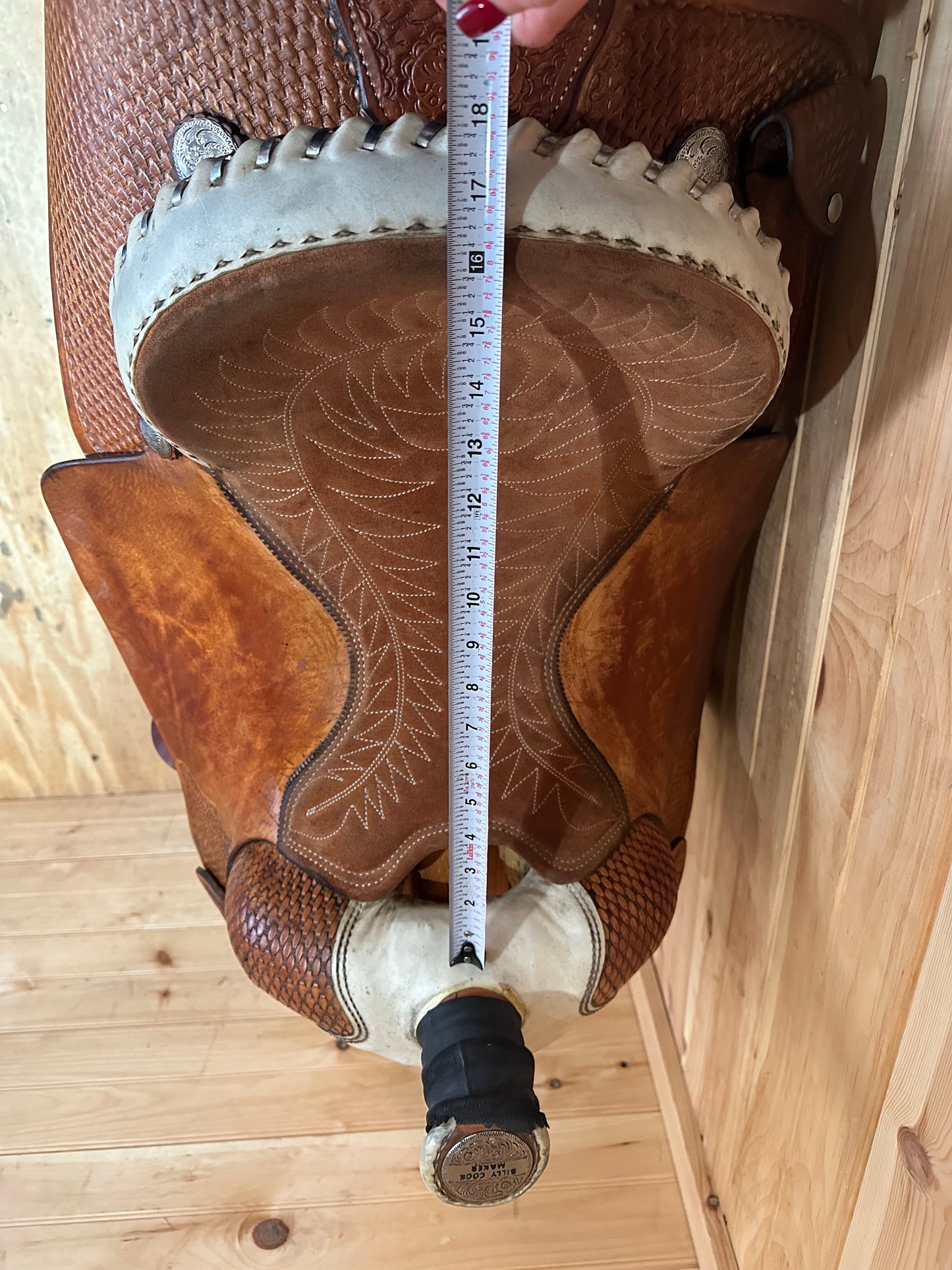 16” Billy Cook Basket Stamped Dally Team Roper Western Saddle 9111