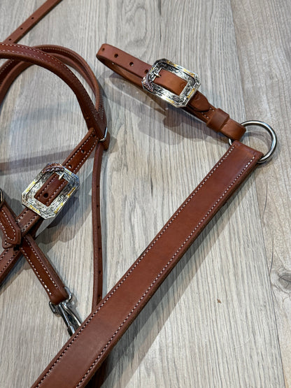 Feather & Arrow Breast Collar – Premium Amish Leather by Spur Creek Tack