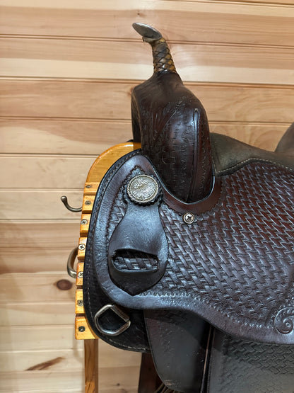 15” Basketweave Western Trail Saddle