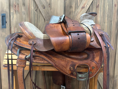 16” Watt Bros Stock Saddle Co. Wade Western Saddle - Dennis Reis Wade Model