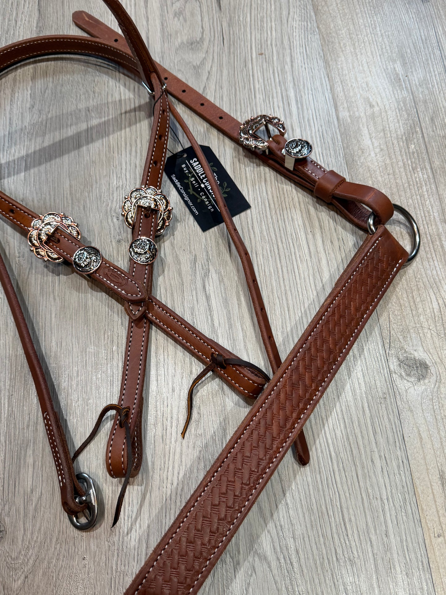 Copper Burst Breast Collar – Premium Amish Leather by Spur Creek Tack
