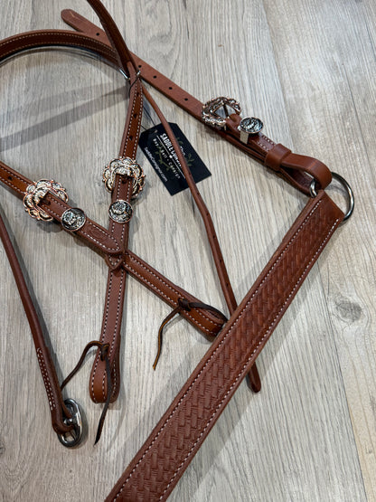 Copper Burst Breast Collar – Premium Amish Leather by Spur Creek Tack