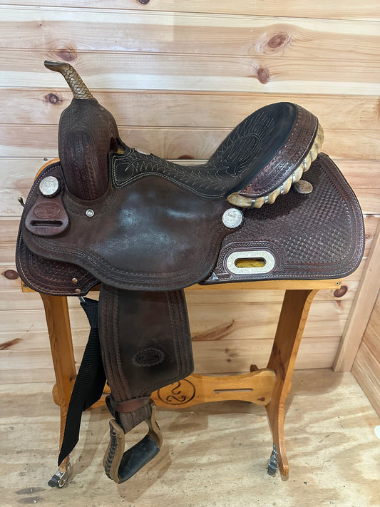 15” Billy Cook Maker Half Breed Waffle Barrel Racing Saddle Model 1907 Sulphur OK