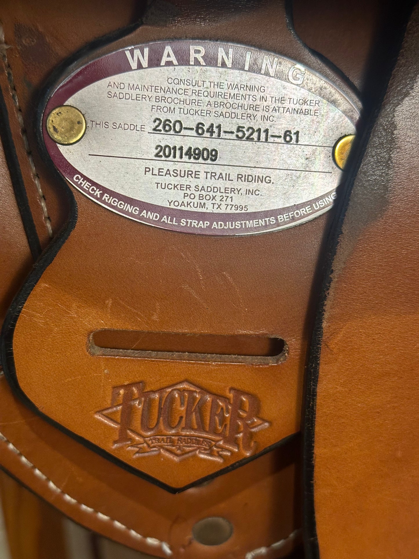 16.5” Tucker High Plains Western Trail Saddle Model 260