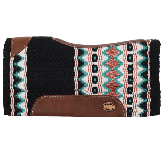 Klassy Cowgirl 28" x 30" Barrel Style Saddle Pad - Metallic Rose and Teal