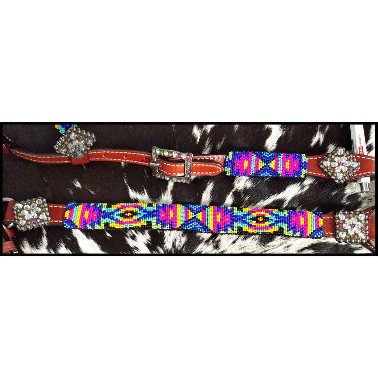 Neon Tribal One Ear Headstall and Breastcollar 4 Piece Tack Set