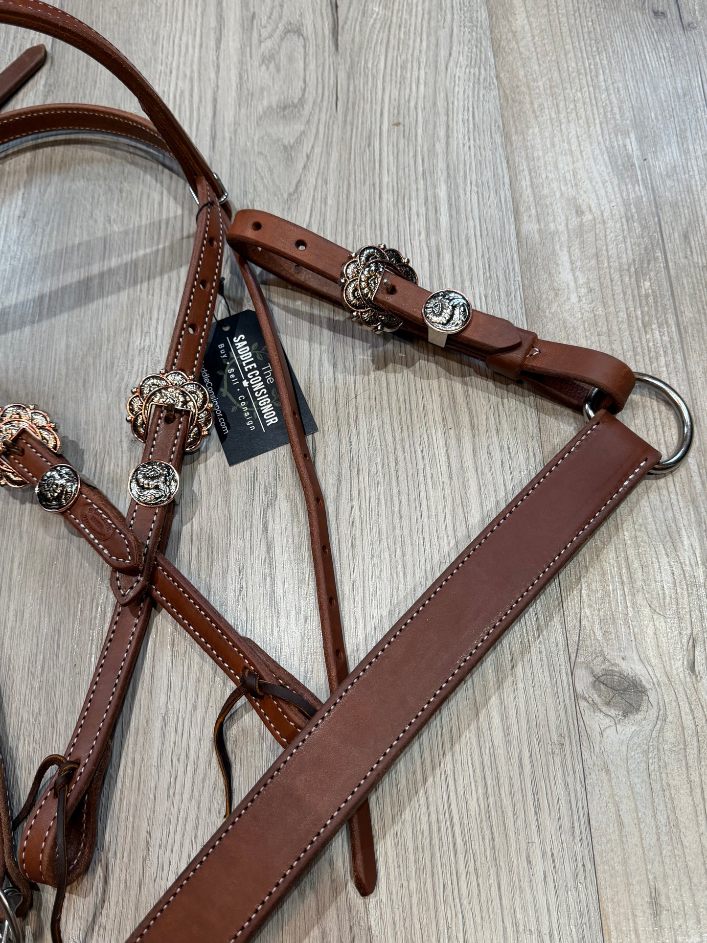 Copper Burst Breast Collar – Premium Amish Leather by Spur Creek Tack
