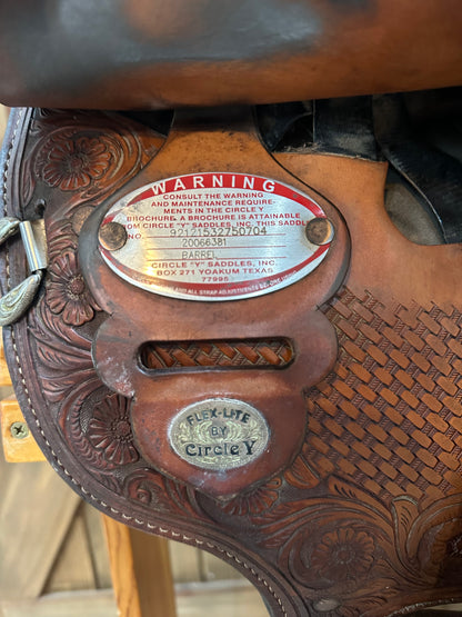 15” Circle Y Velocity Flex-Lite Barrel Racing Saddle