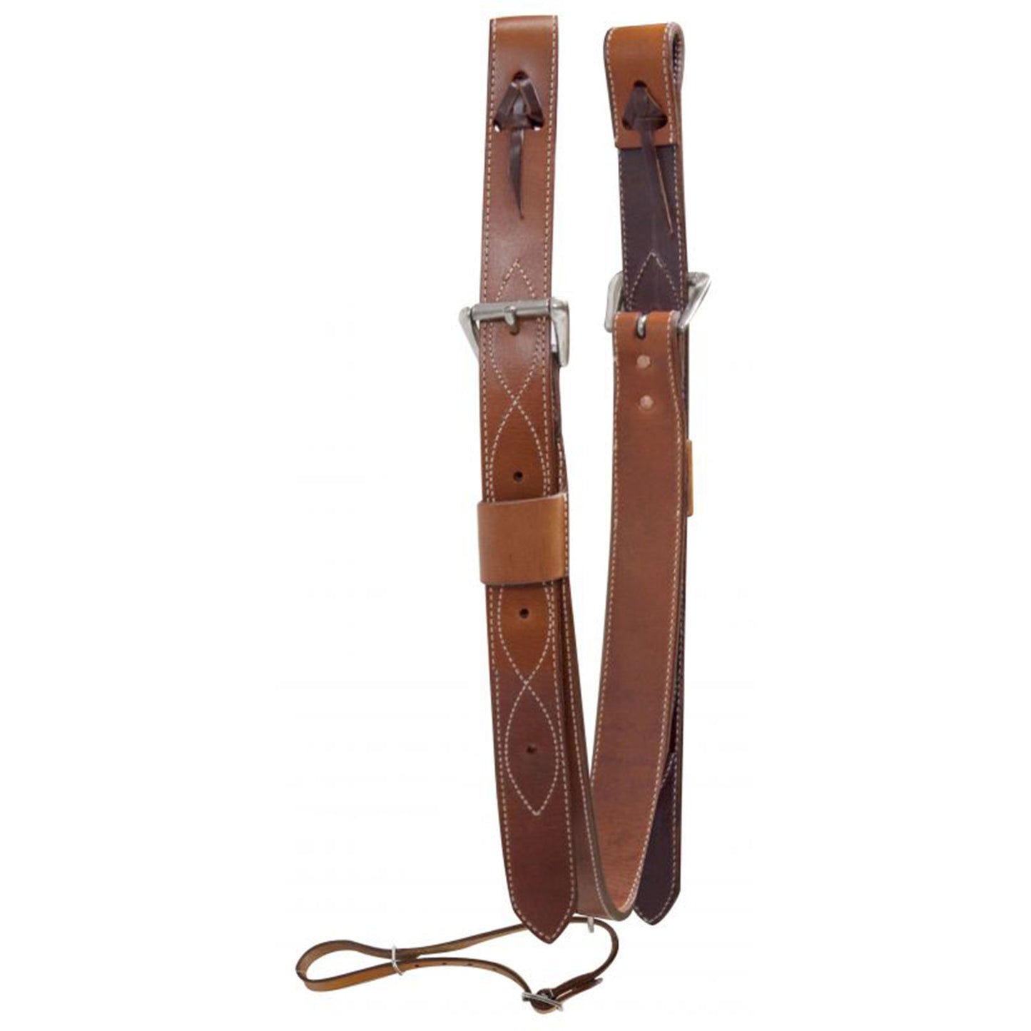 Showman Medium Oil 2" Wide Plain Stitched Leather Back Cinch with Roller Buckles
