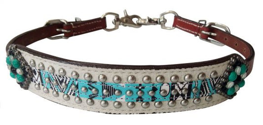 Teal/White Navaho print Wither Strap