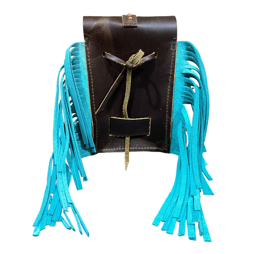 Showman Teal Acid Wash Cowhide Rear Cinch Bag