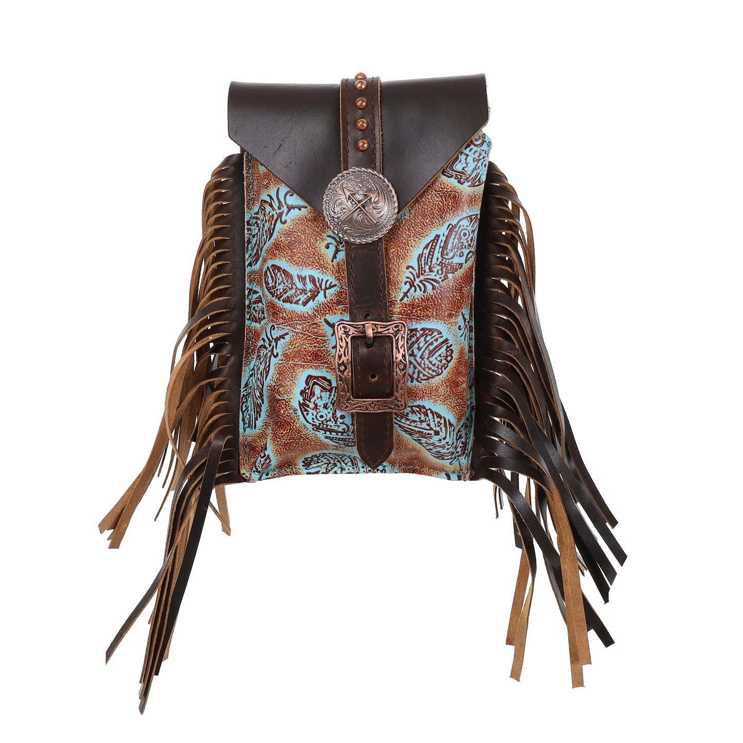 Showman Feathered Horizon Copper Rear Cinch Bag