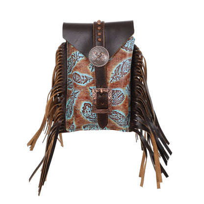 Showman Feathered Horizon Copper Rear Cinch Bag