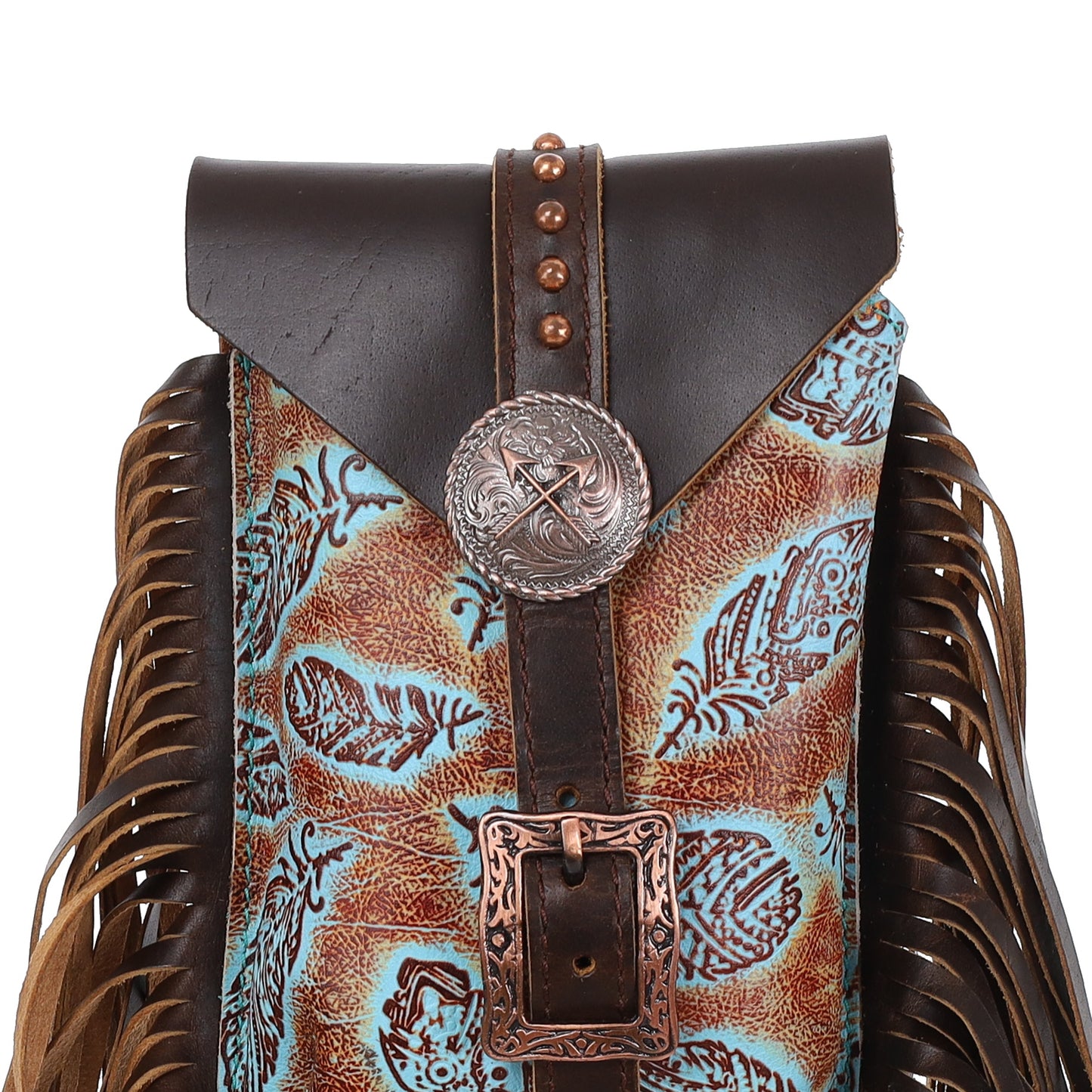 Showman Feathered Horizon Copper Rear Cinch Bag