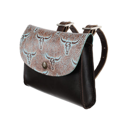 Showman Weathered Steer Dark Oil Leather Pommel Pouch