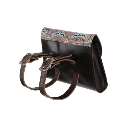 Showman Weathered Steer Dark Oil Leather Pommel Pouch