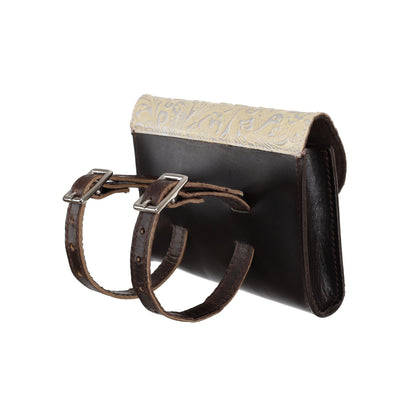 Showman Ethereal White Rose Dark Oil Leather Pommel Pouch