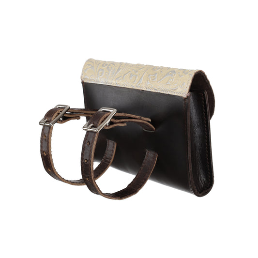 Showman Ethereal White Rose Dark Oil Leather Pommel Pouch