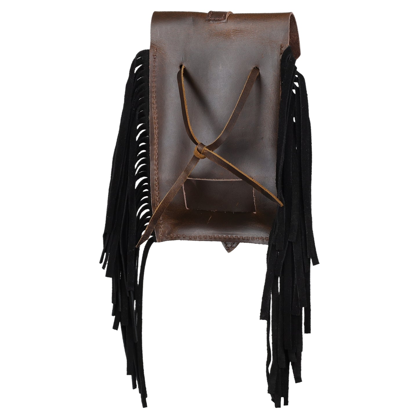 Indigo Aztec Fringe Rear Cinch Bag