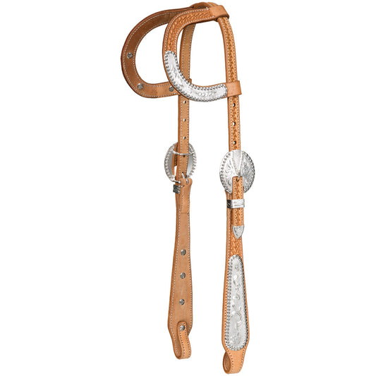 Silver Royal Double Ear Headstall with Berry Edge