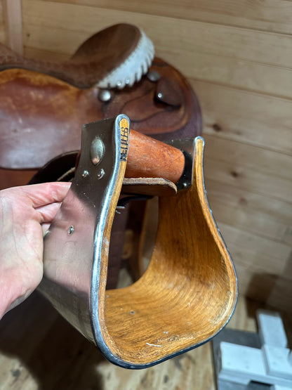 16” Billy Cook Basket Stamped Dally Team Roper Western Saddle 9111