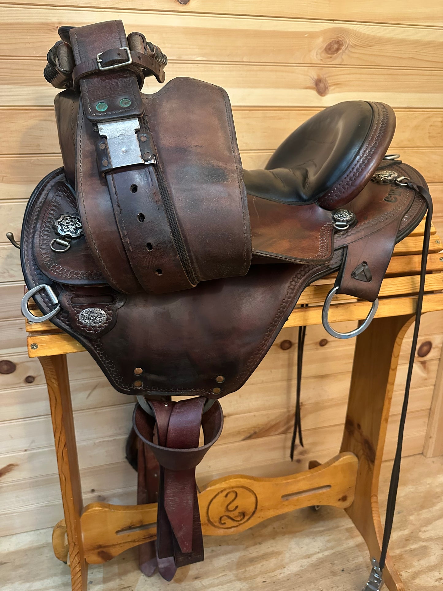 15” Circle Y Mule Black Mesa Flex2 Western Trail Saddle Model 2378