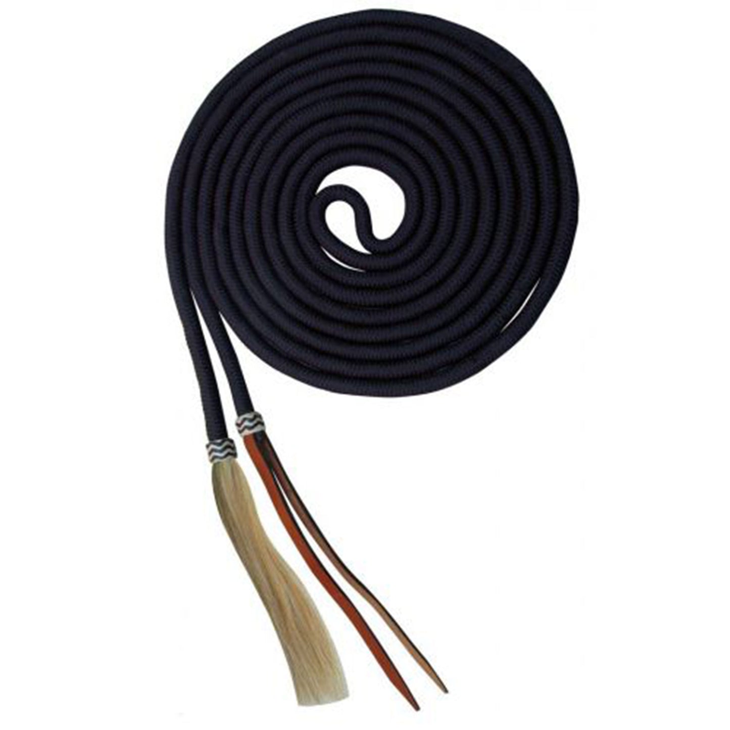 23' Nylon braided Mecate Reins with Horse Hair Tassel