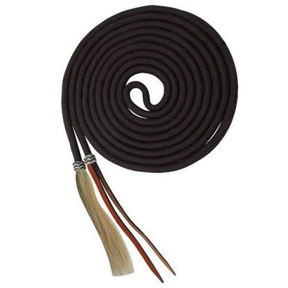 23' Nylon braided Mecate Reins with Horse Hair Tassel