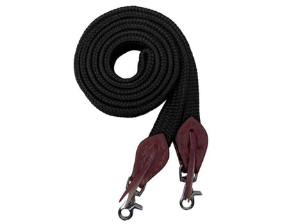 Slobber Strap 8' Flat Polyester Roping/Barrel Reins with Scissor Snap Ends