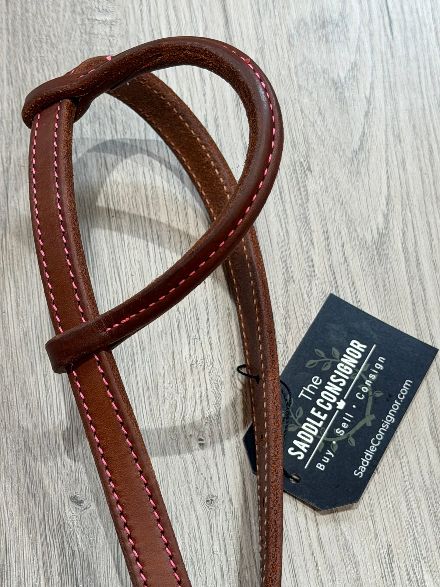Steer Pink Color Stitch One Ear Headstall– Premium Amish Leather by Spur Creek Tack