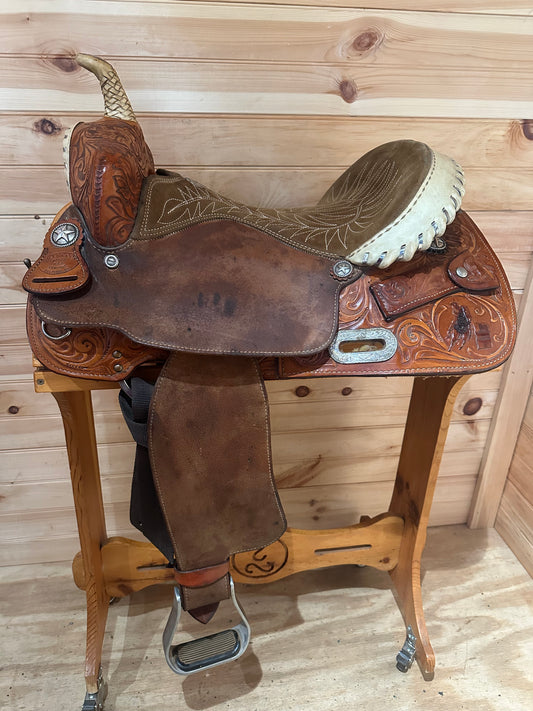15” Billy Cook Maker Sulphur, OK Barrel Racing Saddle Model 1531