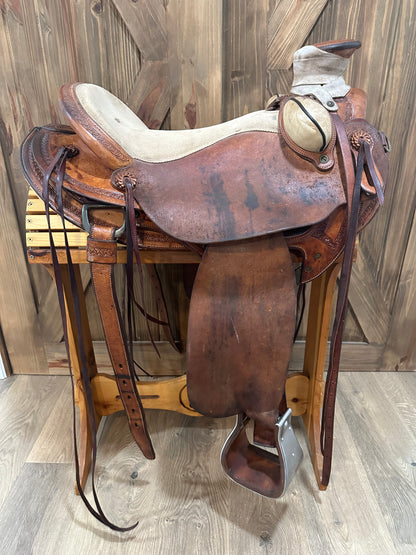 16” Watt Bros Stock Saddle Co. Wade Western Saddle - Dennis Reis Wade Model