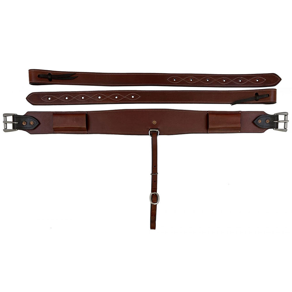 Showman 3" Heavy Duty Stitched Medium Oil Leather Backrigging Rear Cinch