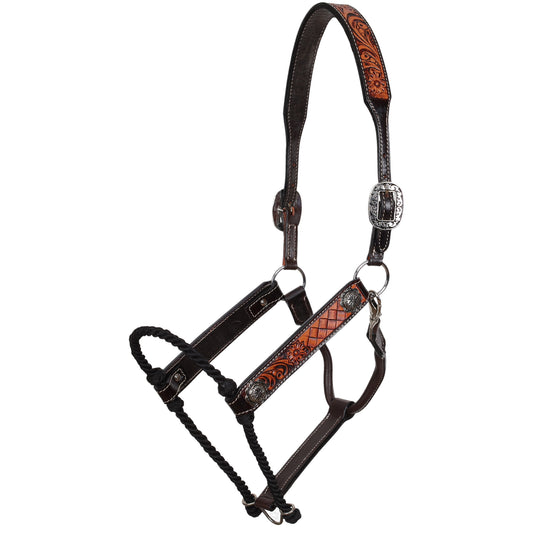 Wildflower Weave Hybrid Leather & Lariat Noseband Halter