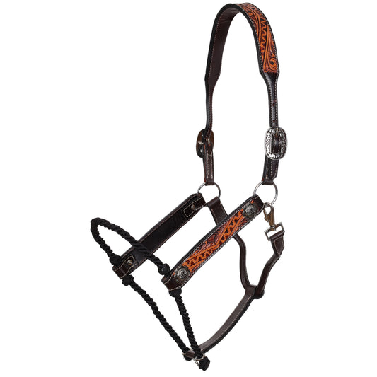 Aztec Echo Hybrid Leather & Lariat Noseband Halter