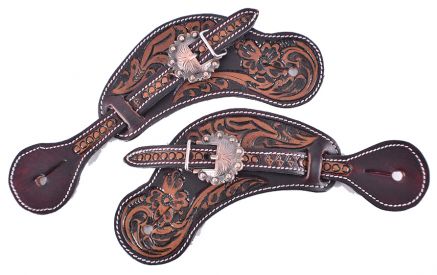Floral Tooled Ladie's Spur Strap