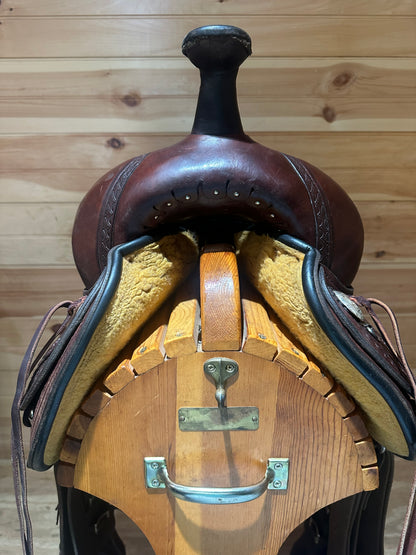 17” Circle Y BasketFlower Trail Flex-Lite Western Trail Saddle Model 1552