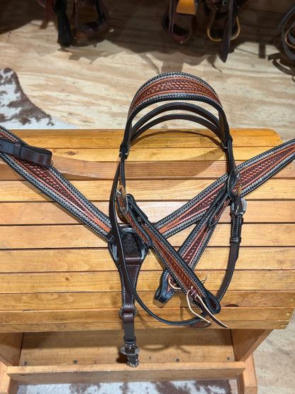 Professional’s Choice Rawhide Laced Browband Headstall & Breast Collar Tack set